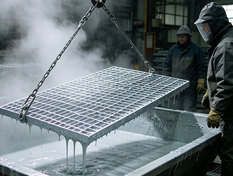 spray coating of grating
